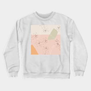 Minimal Abstract Leaf Pattern Crewneck Sweatshirt